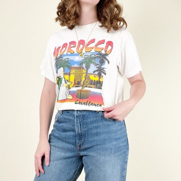 Vintage 90s Y2K Oversized Graphic Tee Souvenir T-Shirt Top Tourist Traveler 90's - Picture 2 of 8